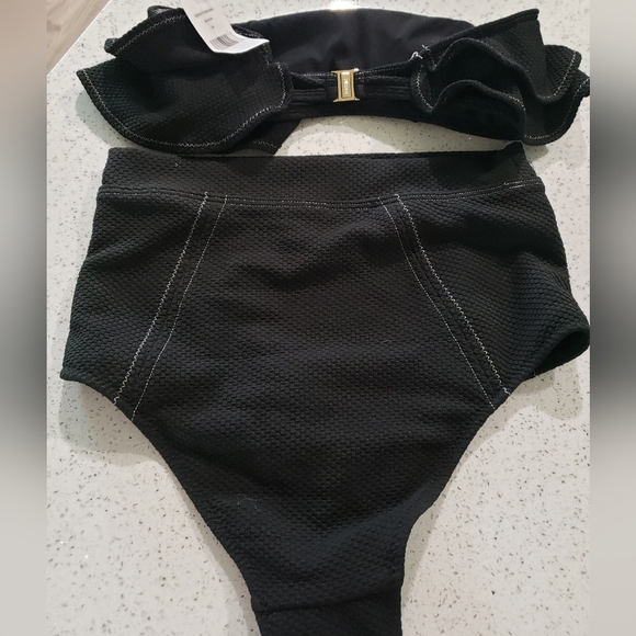 New Suboo Kaia Ruffle High Waisted Bikini Top M/Bottom L - Picture 9 of 11